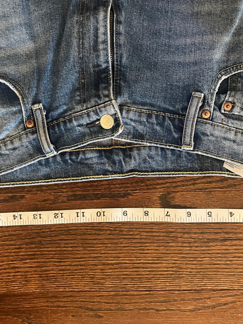 Levi's Faded Blue Denim Jean Shorts - Picture 5 of 8